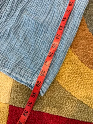 Aerie Blue Gauze High Waisted Wide Leg Pants Flowy Side Slits Coverup Size Small thumbnail 3