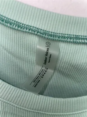 Outdoor Voices Women’s Small Mint Green Ribbed Long Sleeve Cropped Top thumbnail 2