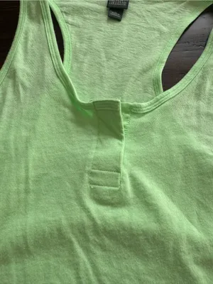 Wild Fable Neon Green Racerback Tank Top with Buttons and Raw Hem Size S thumbnail 2