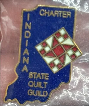 Indiana State Quilt Guild Charter Enamel Pin Collectible‎ thumbnail 1