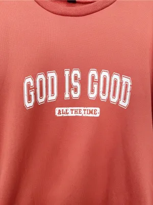 God Is Good All The Time Christian Faith Graphic Fleece Crewneck Sweatshirt thumbnail 3