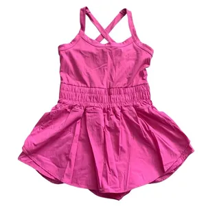 Unbranded Exercise Dress Large Pink‎ Crossback Smocked Waist Athleisure Active thumbnail 1
