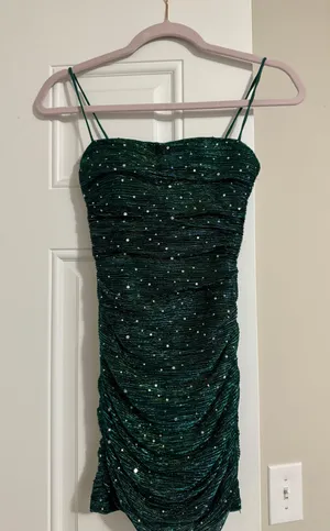 Flirty Vibes Teal Sparkly Bodycon Dress (Lulu’s) thumbnail 1