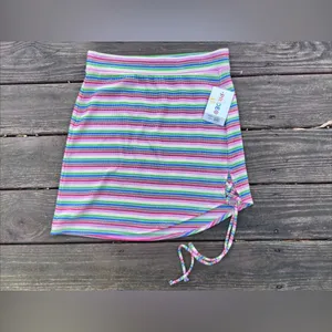 Target Pride Women's Asymmetrical Rainbow Striped Pull On Casual Mini Skirt|Sz:M thumbnail 2