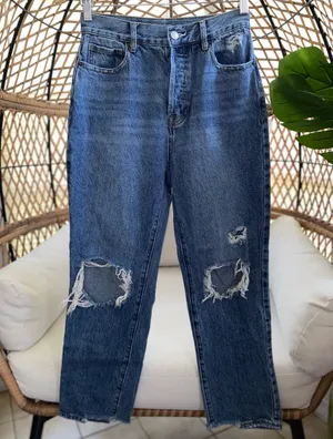 Pacsun Blue Distressed High Waisted Straight Leg Jeans Size 26 thumbnail 5