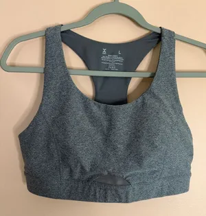 Gray Racerback Sports Bra - Women's Intimates thumbnail 1
