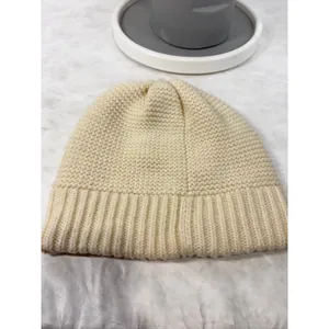 The North Face Womens‎ Cream Chunky Knit Beanie Hat Off White One Size Ribbed thumbnail 3