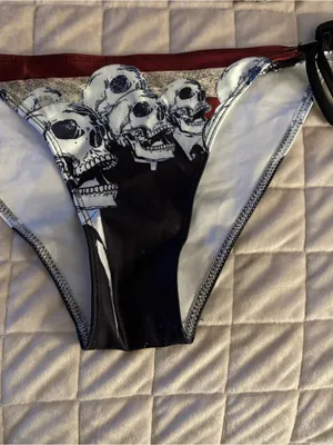 Women’s 2 Piece Side Tie Patriotic Bikini Swimwear Size L thumbnail 2