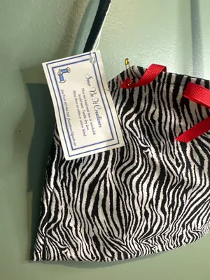 Handmade Zebra Print Purse Red Bow Shoulder Bag Boutique Style Shoulder Bag thumbnail 2
