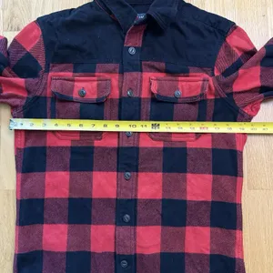 American Eagle AE Unisex Flannel Plaid Button-Down Long Sleeve Shacket Size S thumbnail 6