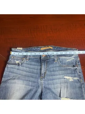 Joe’s Jeans Skinny Ankle Heavily Distressed Raw Hem W30 Ripped Cropped Denim thumbnail 6