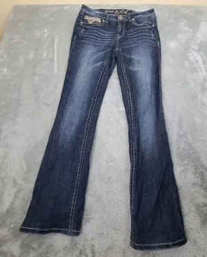 Grace in LA Womens Size 7M Easy Fit Denim Jeans BLue Size 7M Embroidered Jeweled thumbnail 1