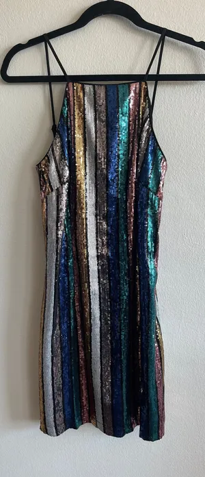 Altar'd State Striped Sequin Dress thumbnail 1