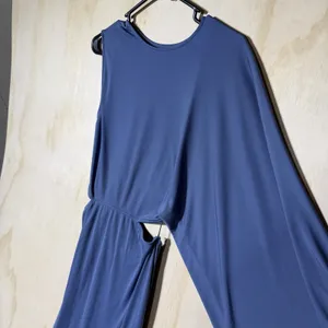 ZARA Women's Medium Blue Asymmetric One Sleeve Cutout Maxi Dress Knot Evening thumbnail 7