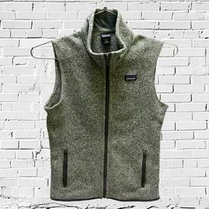 Patagonia Women’s Heather Gray Fleece Vest Size L thumbnail 3