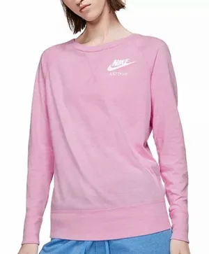 NEW Nike Women's Sportswear Gym Vintage Crew Sweatshirt Size Medium thumbnail 1
