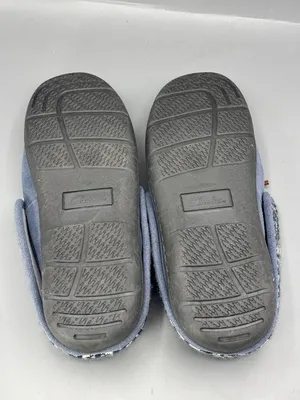 Clarks Moccasin Slippers Women 11 Blue Leather Faux Fur Lining Bow Detail LB0850 thumbnail 7
