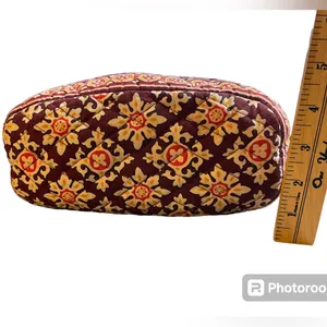 VERA BRADLEY Small Handbag Purse Brown/Beige/Red Print Quilted Cotton thumbnail 11