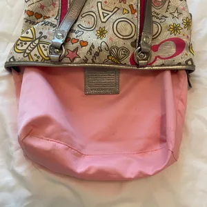 Coach Poppy Butterfly Graffiti Pink Silver Shoulder Bag Y2K Rare #F15712 thumbnail 13