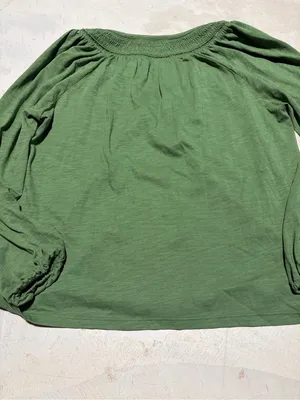 Boden Georgia smocked jersey top Women’s Green Peasant Blouse 4 thumbnail 7