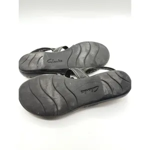 CLARKS Sandals Sz 9 Womens -‎ Black/Tan Leather Leisa Sling back Comfort thumbnail 5