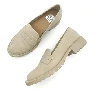 NEW DV Dolce Vita Catalina Lug Sole Loafer Light Taupe Faux Suede thumbnail 1