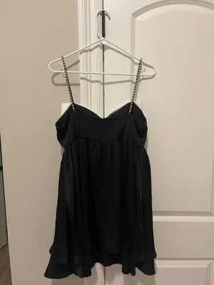 Altar'd State Stassia Black & White Satin Bow Dress thumbnail 4