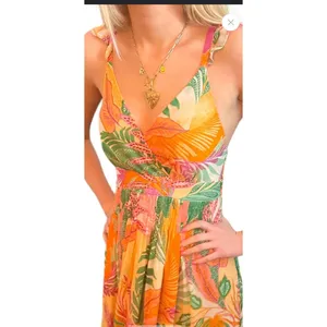 SKIES ARE BLUE Women's L Tropical Floral Maxi Dress Lined thumbnail 2