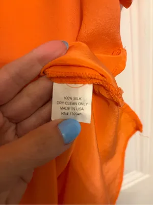 Amanda Uprichard Silk V-Neck Short Sleeve Blouse thumbnail 3