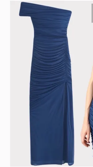 Abercrombie Mesh Off-The-Shoulder Asymmetrical Draped Maxi Dress thumbnail 4