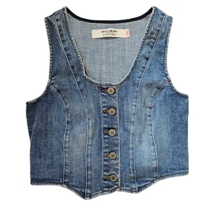 Idyllwind Miranda Lambert Denim Corset Vest Medium Wash Blue XS Button Front thumbnail 4