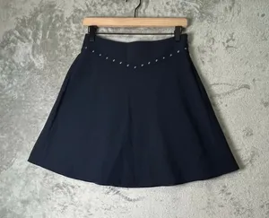 Kate Spade Studded A-Line Mini Skirt Navy Blue Size 4 Preppy Classic thumbnail 1