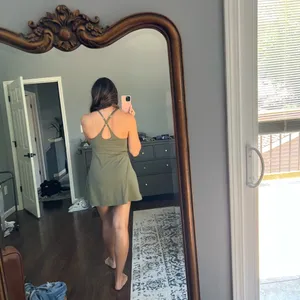 Olive Green Athletic Dress w/ Spandex Shorts thumbnail 3