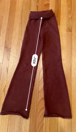 Sincerely Jules women Wide-Leg Knit Joggers in Deep Brown thumbnail 6