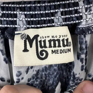 Show Me Your Mumu Romper Womens Medium Blue White Great Snakeskin Rosarita thumbnail 4