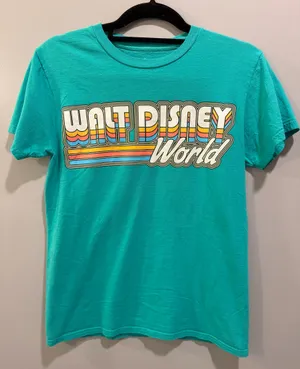 Disney Walt Disney World Retro Print Logo Tee Teal Green / Blue thumbnail 1