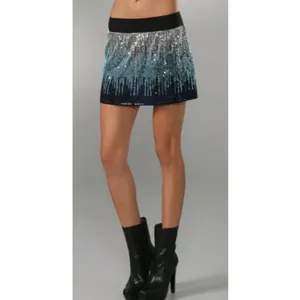Free People Metallic Blue Ombre Sequin Mini Skirt Medium NWOT thumbnail 2
