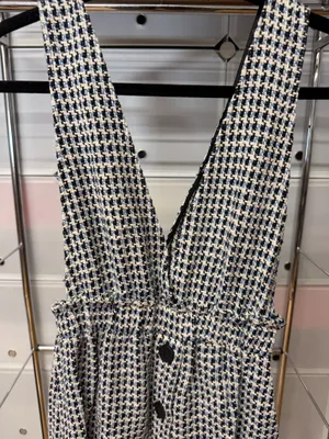Zara Houndstooth Tweed Pinafore Mini Dress thumbnail 2