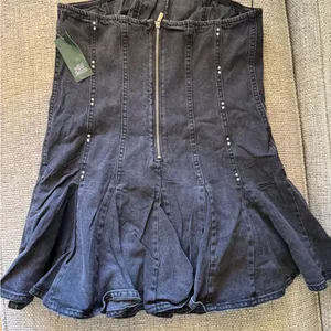 Wild Fable Black Denim strapless dress with Stud Accent thumbnail 3