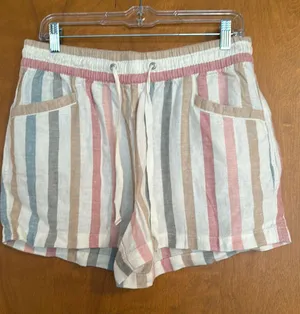 Gap Drawstring Striped Linen Shorts Medium thumbnail 1
