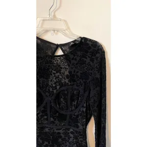 Lulu's Lace Dark Academia Goth Sexy Bodycon Mini Dress Black Size Medium thumbnail 4