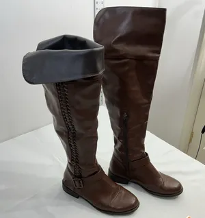 Womans Riding Boots 8 Brown 1/4 Zip Buckle Strap Braiding Detail thumbnail 1