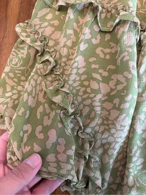 Urban Outfitters Green and Tan Lined Mini Skirt thumbnail 4