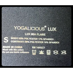Yogalicious Lux Mia Flare Women S Black High Waist Seamed Yoga Pants thumbnail 2