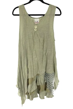Bohemian Forest Fairy Dress Layered Green Hippie Festival Herbalist Witchy thumbnail 1