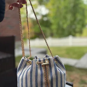 Blue striped mini shoulder bag thumbnail 2