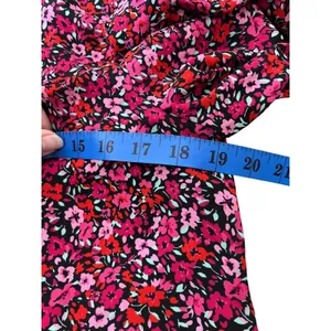 Romantic Floral Long Sleeve Blouse Pink Red‎ J.Crew Womens Size M thumbnail 7