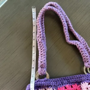 Crochet Bag Purse Knitted Tote Handbag LIned thumbnail 8