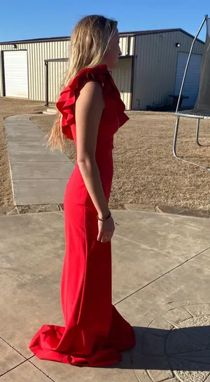 Tarik Ediz Red Formal / Prom Dress thumbnail 4
