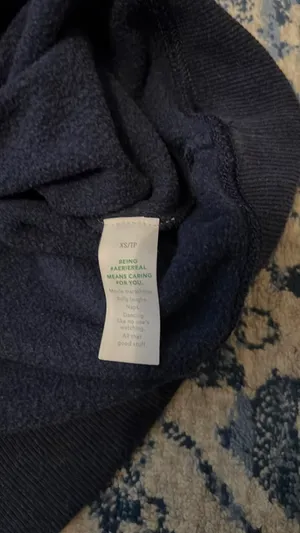 Aerie Navy Inside out Fleece Sweatshirt thumbnail 7